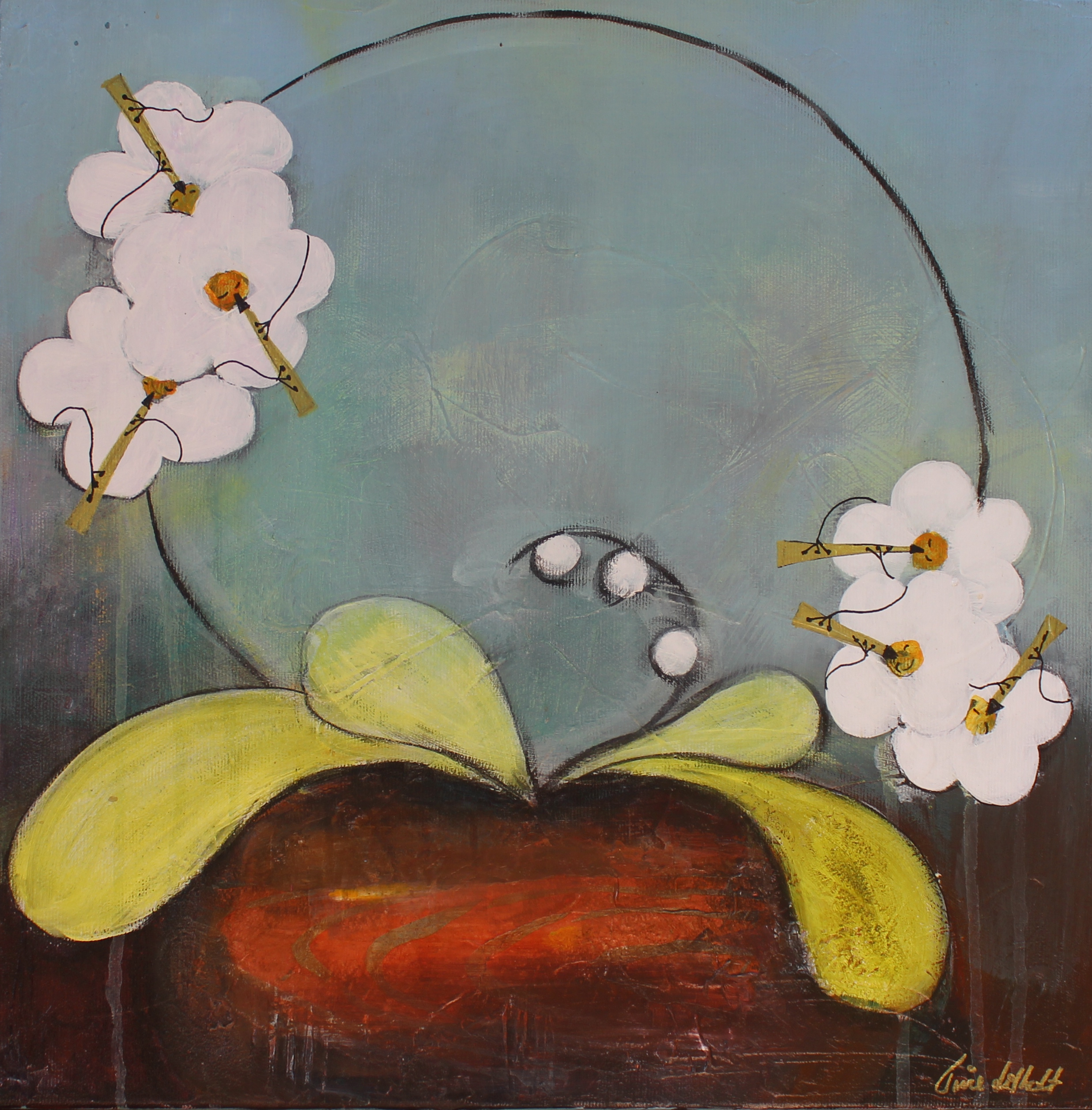 Lyseblå Blomsterblæser 40 x 40 cm